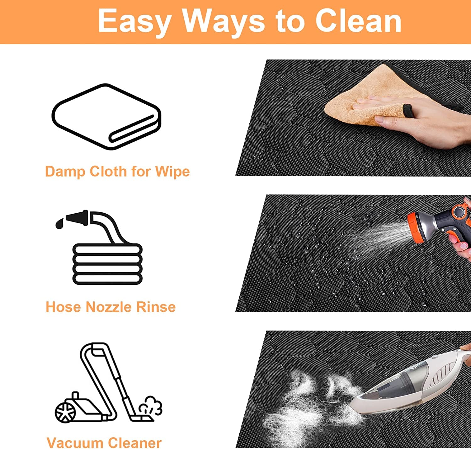 Dog Car Seat Cover for Back Seat, 2026 Upgraded 600D Heavy Duty Waterproof & Scratch-Resistant Dog Hammock for Car, Back Seat Pet Cover for Dogs with Sedan, Trucks and Suvs, Standard, Black