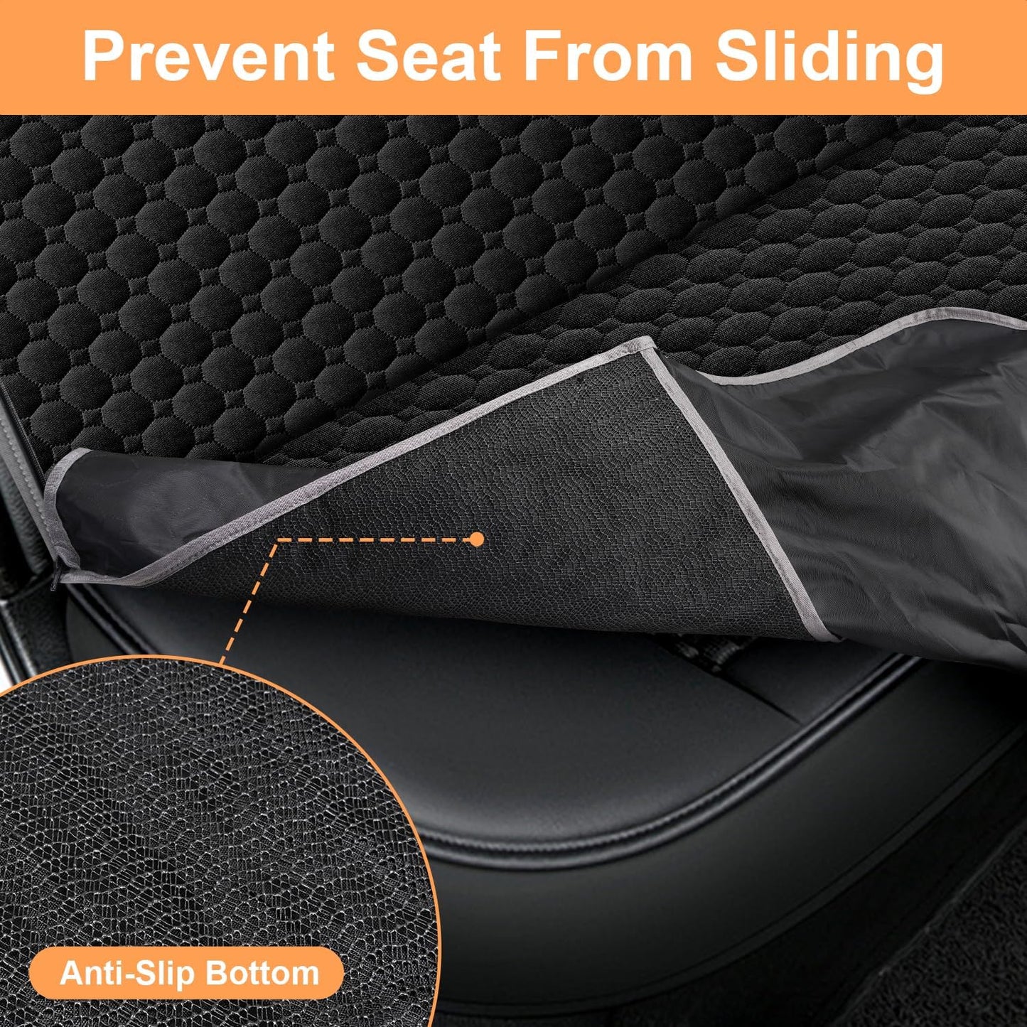 Dog Car Seat Cover for Back Seat, 2026 Upgraded 600D Heavy Duty Waterproof & Scratch-Resistant Dog Hammock for Car, Back Seat Pet Cover for Dogs with Sedan, Trucks and Suvs, Standard, Black