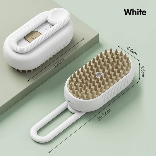 3 in 1 Pet Electric Steam Brush Cat and Dog Cleaning Spray Massage Grooming Comb Retractable Handle Pet Hair Removal Beautybrush