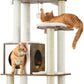 Cat Tree, 64.6-Inch Modern Cat Tower, Multi-Level Condo with 5 Scratching Posts, Perch, Washable Removable Cushions, Cave, Rustic Brown UPCT166X01