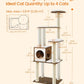 Cat Tree, 64.6-Inch Modern Cat Tower, Multi-Level Condo with 5 Scratching Posts, Perch, Washable Removable Cushions, Cave, Rustic Brown UPCT166X01