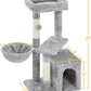 Cat Tree 34In Cat Tower Plush Cover with Condo, Platform & Basket for Indoor Kittens, Cat Furniture Activity Tree
